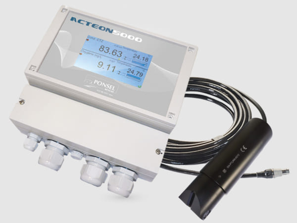 Máy hiển thị cảm biến pH, Oxy/ Transmitter pH and Oxygen sensors 7 m ACTEON 5000 – Aqualabo. Pháp